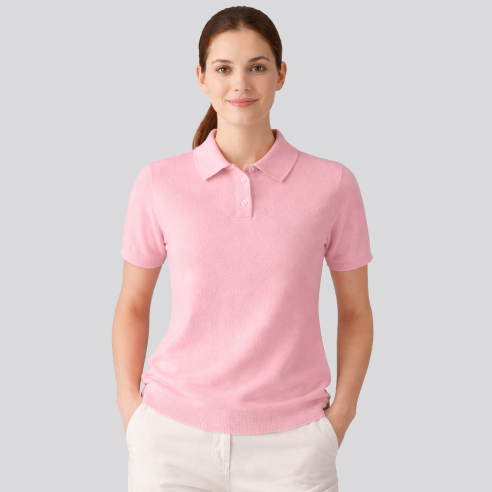 CILVELLA — Merino Wool Short Sleeve Knit Polo