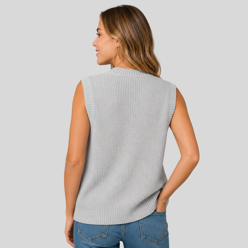 CILVELLA — Cashmere Blend V-Neck Knit Vest