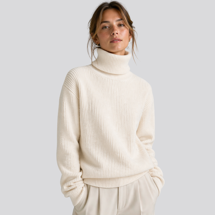 CILVELLA — Merino Wool Oversized Turtleneck Sweater