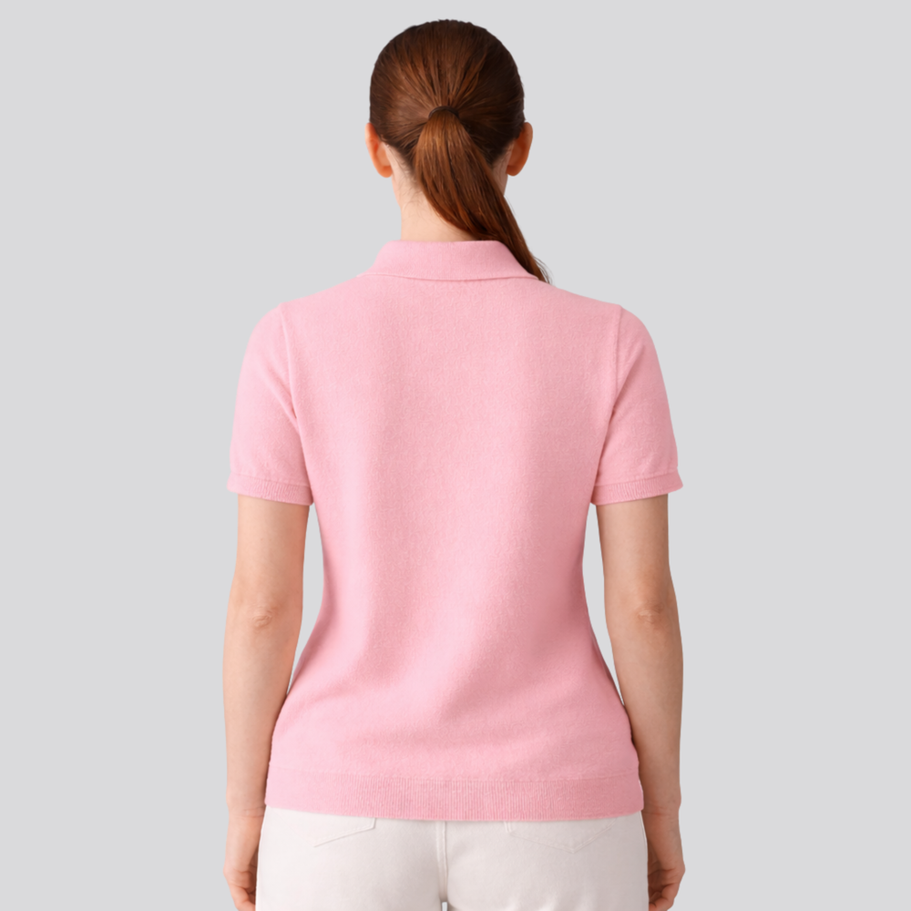 CILVELLA — Merino Wool Short Sleeve Knit Polo