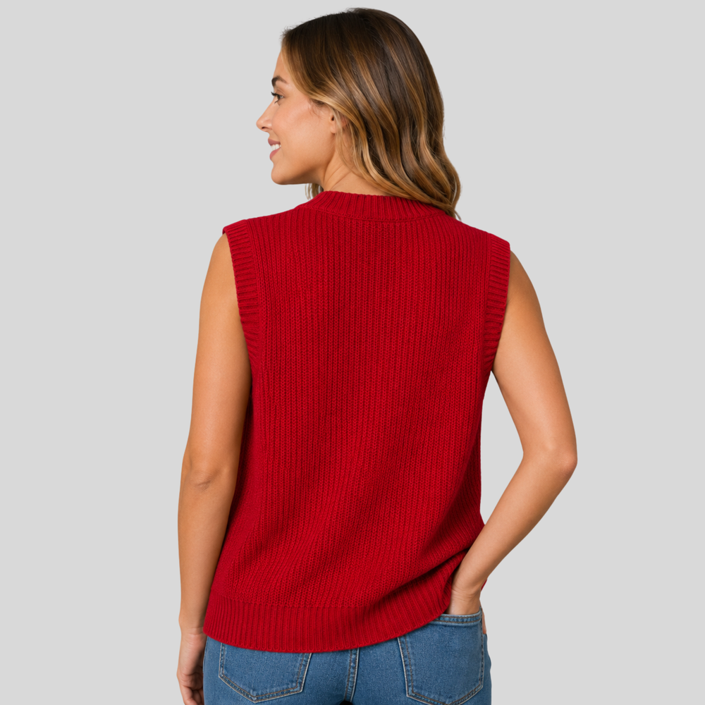 CILVELLA — Cashmere Blend V-Neck Knit Vest