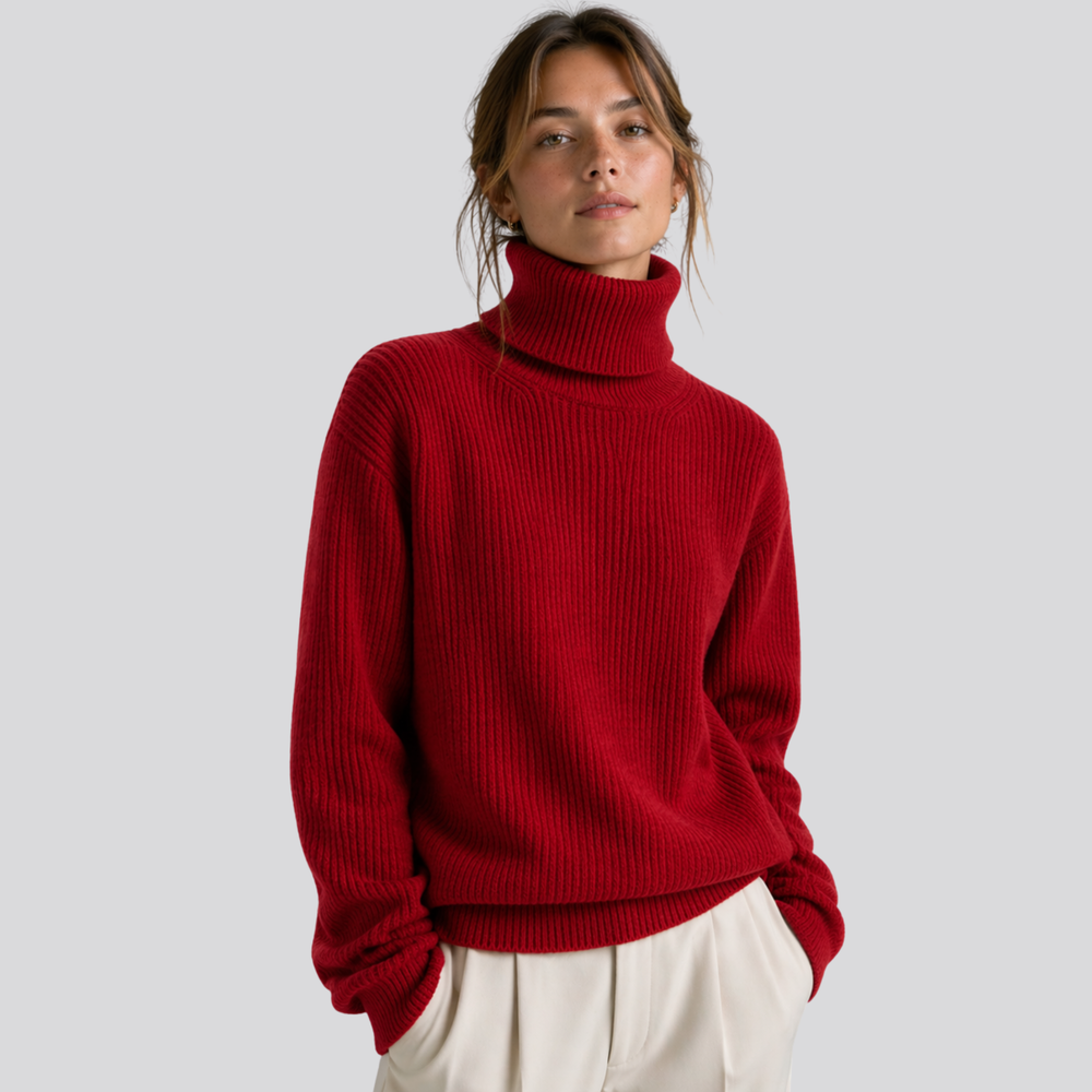 CILVELLA — Merino Wool Oversized Turtleneck Sweater