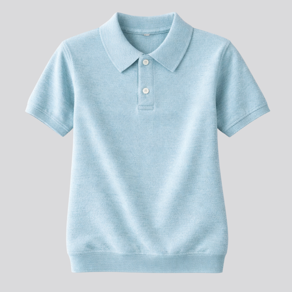 CILVELLA — Merino Wool Short Sleeve Knit Polo